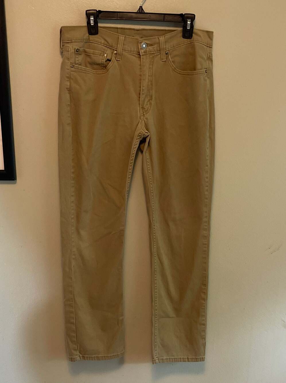 Levi's 514 Straight Fit Jeans in‎ Khaki Tan Brown W34 L32 Wardrobe Staple